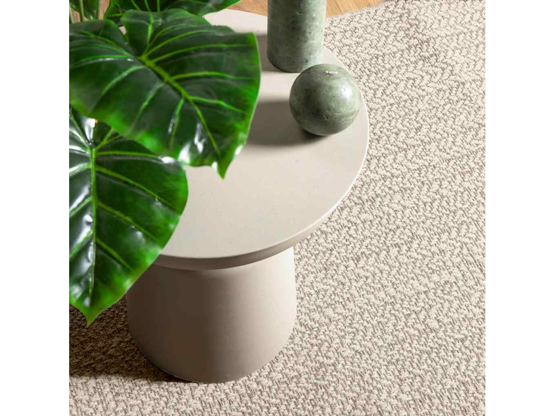 Alfombra Zizur Apariencia Yute Interior Exterior Crema