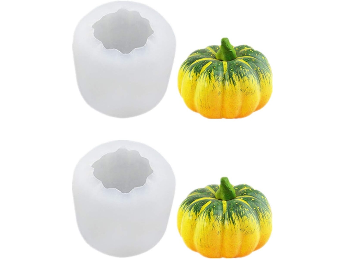 Juego de 2 moldes grandes para tartas con forma de calabaza JEIIBRZUI