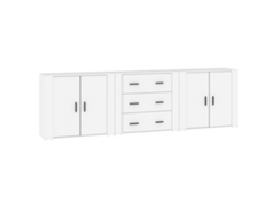 Maison Exclusive - Aparadores 3 Piezas Madera Contrachapada Blanco
