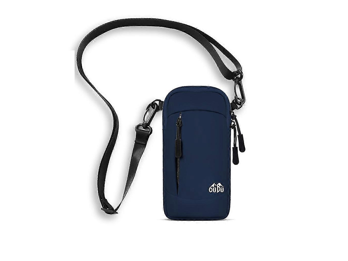 Bolso bandolera para mujer con brazalete para teléfono móvil y cartera; bolso de hombro para hombre, azul, estilo 2.