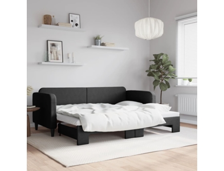 VIDAXL Sofá cama nido tela negro 80x200 cm