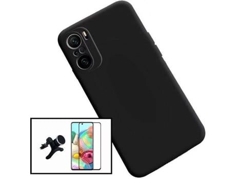 Kit Protector de Pantalla de Vidrio Templado + Carcasa + Soporte Magnético Xiaomi Poco F3 PHONECARE Silicona Negro