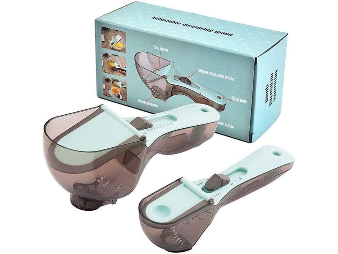 Juego De Cucharas Medidoras Ajustables, Taza Medidora De Plástico Para Cocina Y Repostería.