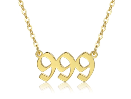 Collar Con Número De Ángel Dorado-999 Collar Con Número De Ángel Dorado-999 JEIIBRZUI