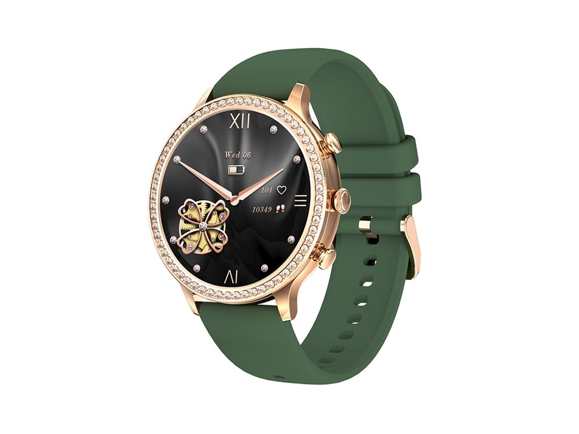 Reloj inteligente Yunzii Diamond para mujer, Bluetooth de 1,32 pulgadas, monitor de frecuencia cardíaca y rastreador de actividad física.