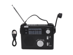 Radio Multibanda Am/fm/sw Con Manivela Manual, Luz Led Y Reproducción De Mp3 Para Emergencias.