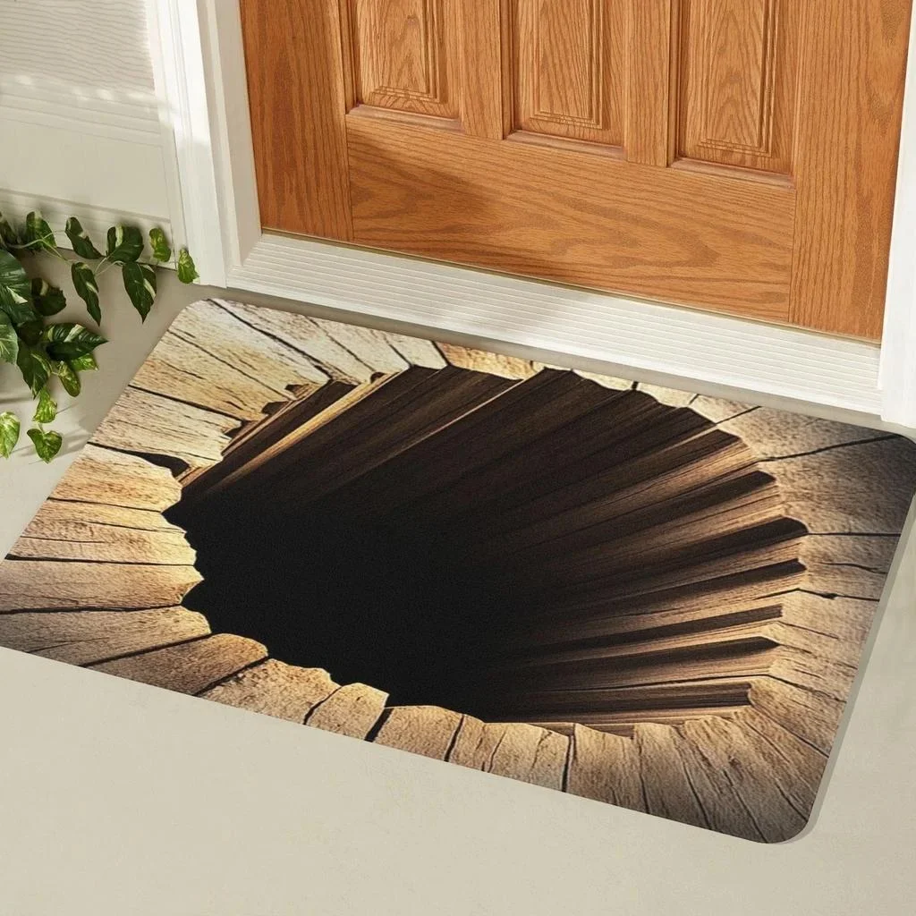 (estilo 3 50 X 80 Cm) Felpudo 3d Illusion Abyss Para Baño O Cocina, Alfombra Decorativa Con Efecto De Perforación Visual