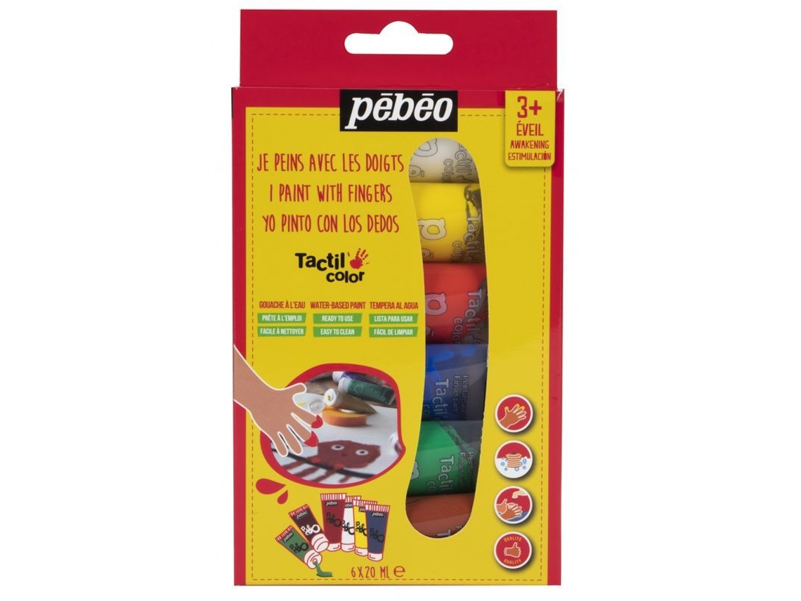Juego 6 Aguadas Al Agua en Colores Primarios 6 X 20 ml PÉBÉO