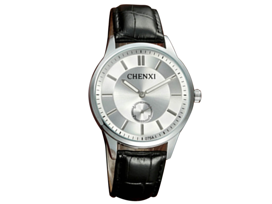 Reloj Analógico De Cuarzo Para Hombre Con Esfera Redonda, Color Blanco Plateado.