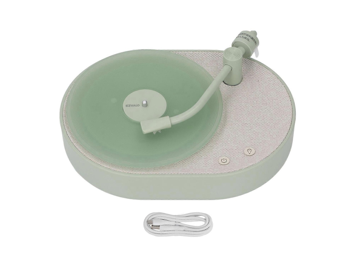 Altavoz Bluetooth Yunzii con forma de tocadiscos para dormitorio, escritorio, aromaterapia, luz nocturna LED verde