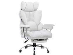 GTPLAYER Silla de Gamer, con Reposapiés, Lomos Ajustables y Almohada, Silla de Gaming, Acolchada, Silla de Juegos, 150 Kg Blanco