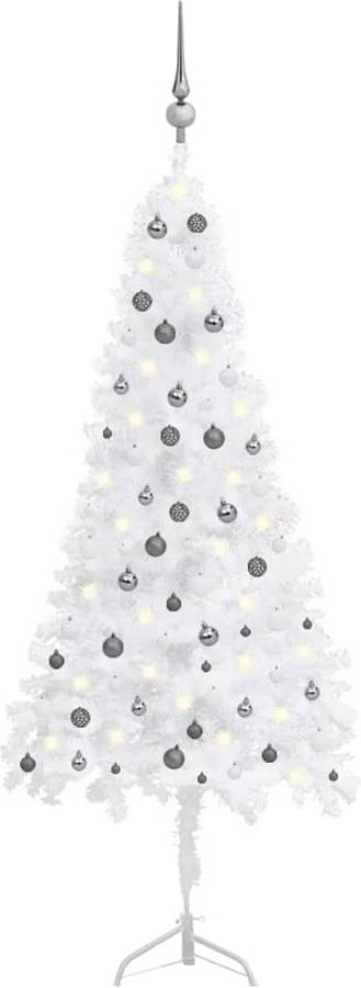 Árbol de Navidad VIDAXL con Luzes LED y Bolas (Blanco - 85x43x240 cm)