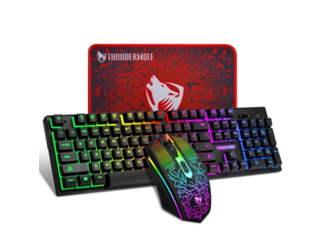 Teclado De Ratón De Juego Tf200 Negro (Con Almohadilla Numérica De Alimentación Numérica De Cable-000 Ppi)