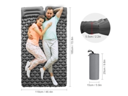 Colchón hinchable para 2 personas con almohada para acampar.