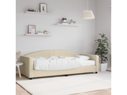 Sofá Cama Con Colchón Tela Crema 90x200 Cm