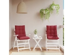 Cojines para silla con respaldo bajo, 2 unidades, Oxford, teñido en rojo, DKD, decoración del hogar