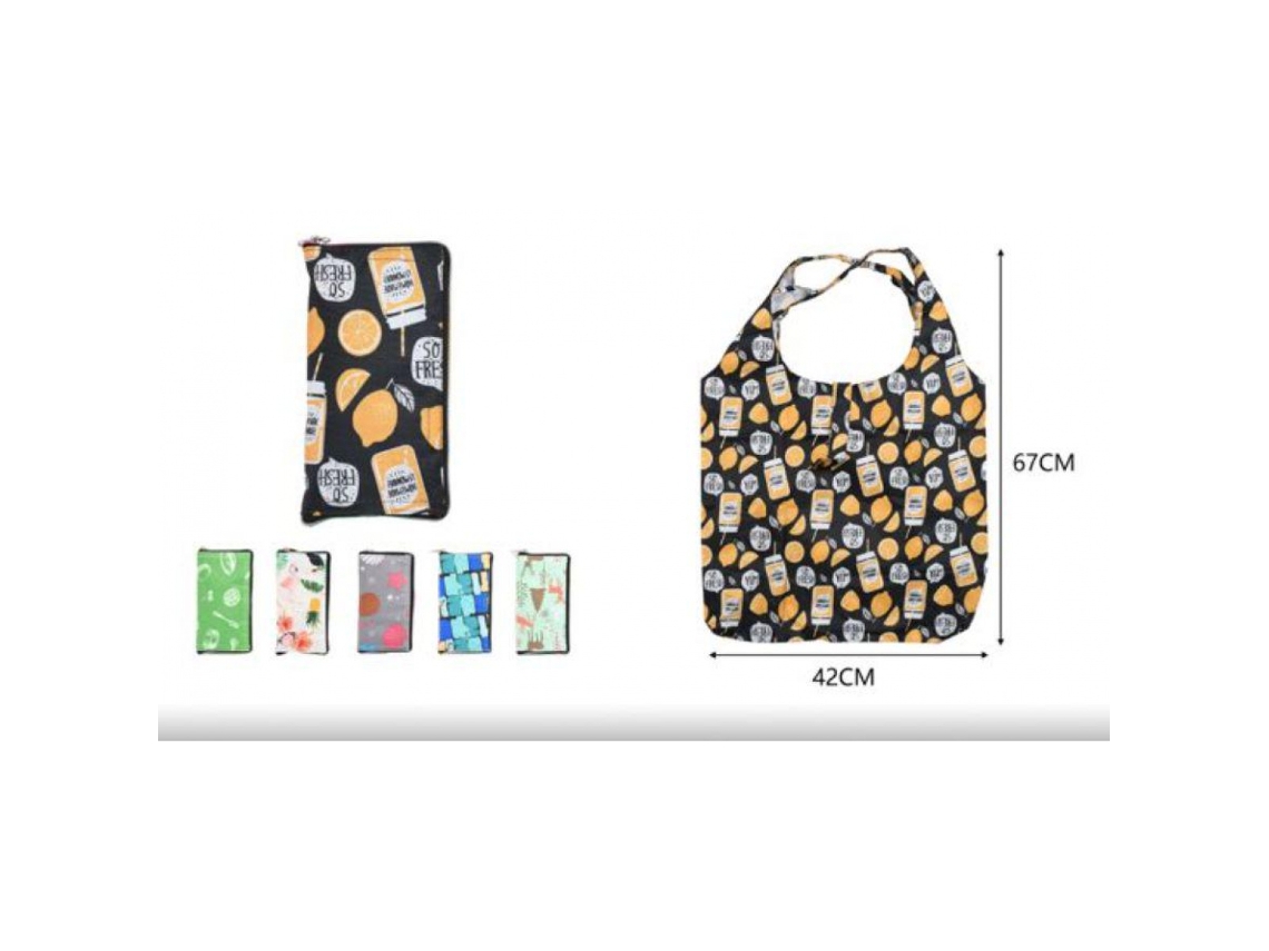 Bolsa de compras reutilizable con estampado de frutas, plegable con bolsa para uso diario, accesorios ecológicos, bolsas de compras, bolsa de mano plegable