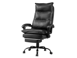 Silla de oficina ergonómica con soporte lumbar, pies y respaldo reclinable Tekmaquinas