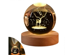 Luz nocturna LED, luz nocturna brillante en forma de bola de cristal, iluminación ambiental 3D. Rosewell