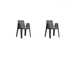 GARBAR PLAY Set 2 Silla Con Brazos Interior Exterior Gris oscuro