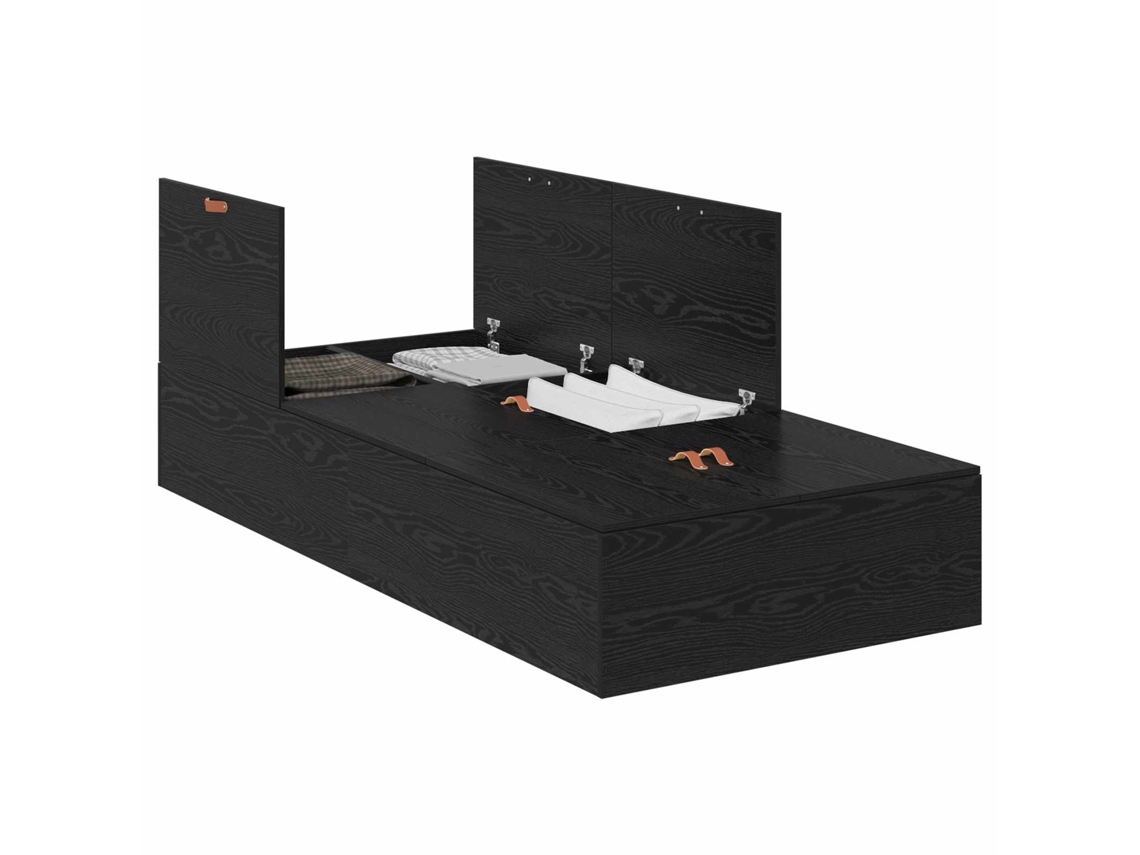 Maison Exclusive - Cama Con Almacenamiento Roble Negro 100 X 200 Cm