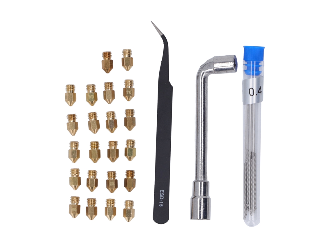 Kit de Bicos de Impressora 3d Mk8 Latão para Creality Ender 0.2 1.0mm | S/MARCA