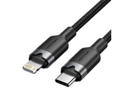 Cable Usb Tipo-C Lightning VENTION Lalbh/ Usb Tipo-C Macho Lightning Macho/ 27W/ 480Mbps/ 2M/ Negro