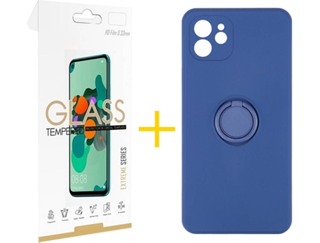 Carcasa + Protector de Pantalla para iPhone 12 Mini SKYHE Azul Oscuro