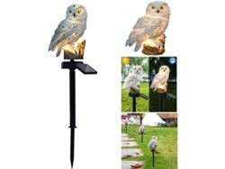 Lámpara Solar Decorativa Para Jardín Con Diseño De Búho Blanco, Resistente Al Agua, Ideal Para Parques Y Patios Traseros.
