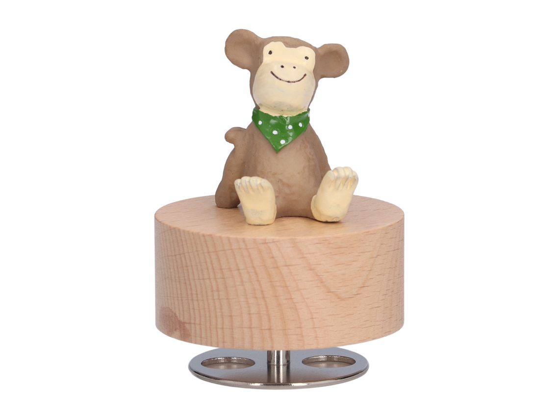Caja de música de mono de madera para armar, decorativa, regalo navideño