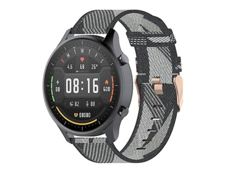 Pulsera Correa de Reloj de Nylon a Rayas de 22 mm para Xiaomi Mi Watch Color, Garmin Vivoactive 4 Gris VENISYMLIS
