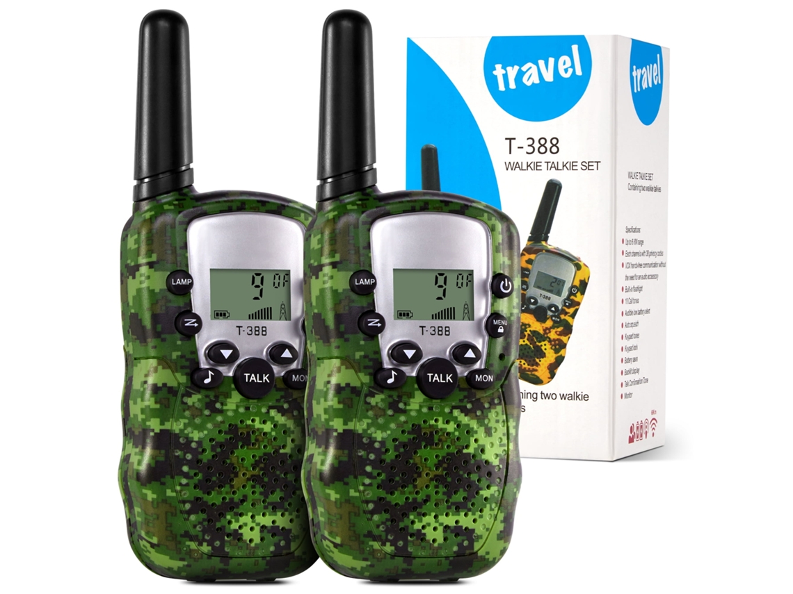 Walkie Talkies Infantis Rádio Bidirecional para Meninos e Meninas de 3 a 15 Anos Pacote com 2 