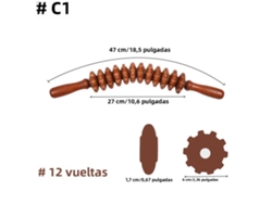 Masajeador de madera con rodillos de tres puntos, para uso en fascia y celulitis. MDUG (modelo C1)