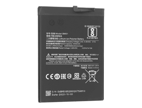 Batería Interna para Xiaomi Mi Max 3 5500 mAh Compatible Sustituye a BM51 CLAPPIO