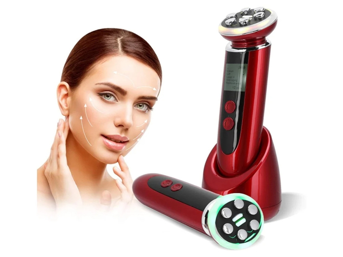 Dispositivo de radiofrecuencia para el cuidado facial, masajeador facial y corporal, instrumento de belleza rojo Bestvite