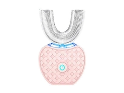 Cepillo de dientes eléctrico GOKOCO, automático, sónico, con forma de U y repuesto rosa.