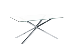 Mesa de comedor BELIANI Cora de Vidrio templado Plateado 90x160x75