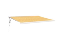 Maison Exclusive - Toldo Retráctil Aluminio Y Tela Amarillo Y Blanco 4x3 M