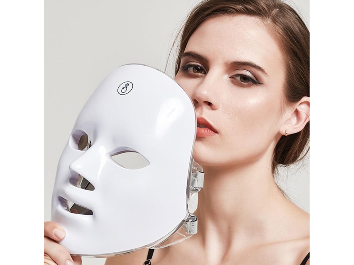 Mascarilla facial LED brillante de 7 colores, herramienta para el cuidado de la piel, recargable, para el hogar, Mdug
