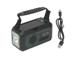 Bj-radio Meteorológico De Emergência 12000mah Banco De Energia Am Fm Lanterna Led Manivela Solar Portátil Para Camping Verde Escuro