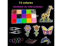 Juego de rompecabezas de frijoles de 5 mm y rompecabezas de dibujos animados en 3D. Mdug (15 colores, 1500 piezas)