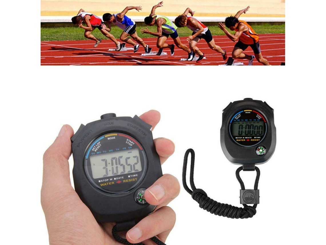 MEOIRUERY Temporizador de intervalos multifunción, cronógrafo de mano profesional para deportes de competición.