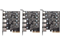 Tarjeta Pcie 3x A Usb 3.2 Gen Con Convertidor De Ancho De Banda De 10 Gbps, 5 Puertos - A - 2x - Divisor C