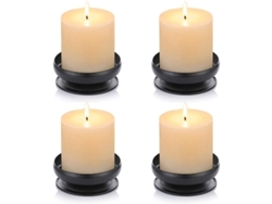 2026-portavasos De Hierro Negro, 4 Piezas, Para Velas Led Y Pillar, Decoración Hogar Fiestas Bodas