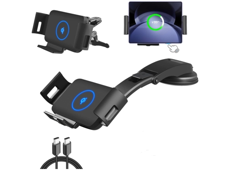 Cargador Coche Inalámbrico Fold Teléfono Carga para Samsung BISBISOUS Negro
