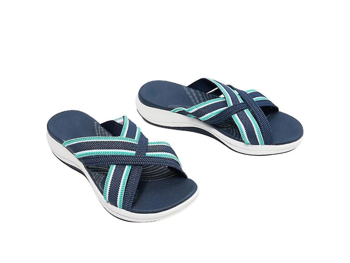 Sandalias De Mujer Con Punta Abierta Y Tiras Cruzadas, Chanclas De Playa, 100% Nuevas, De Alta Calidad.