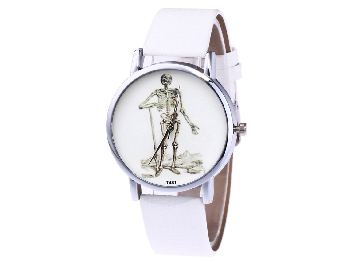Reloj De Pulsera Unisex Para Parejas Con Correa De Cuero Sintético, Cuarzo Blanco, Zhoulianfa