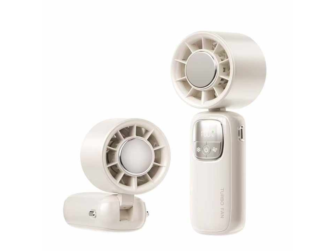 Ventilador Portátil Para Semiconductores Con Pantalla Digital Usb Blanco