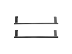 Toallero negro de 2 piezas de 36 cm para casa/hotel (sin agujeros)
