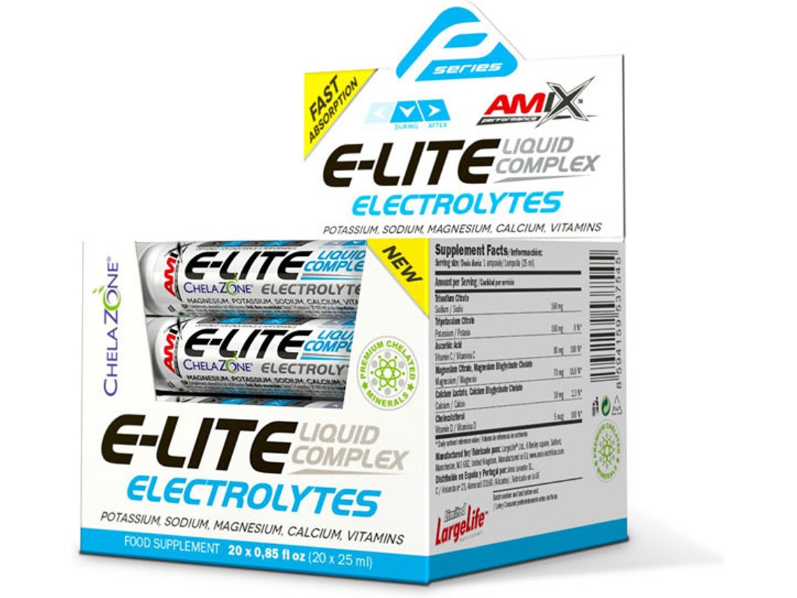 Complemento Alimentar AMIX PERFORMANCE E - Lite Electrolytes 20 Viales X (Arándanos, Naranja - 25 ml)
